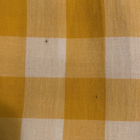 SRISHI Mustard and White Gingham Floral Short Sleeve Cottage Core Maxi Dress - Picture 10 of 16